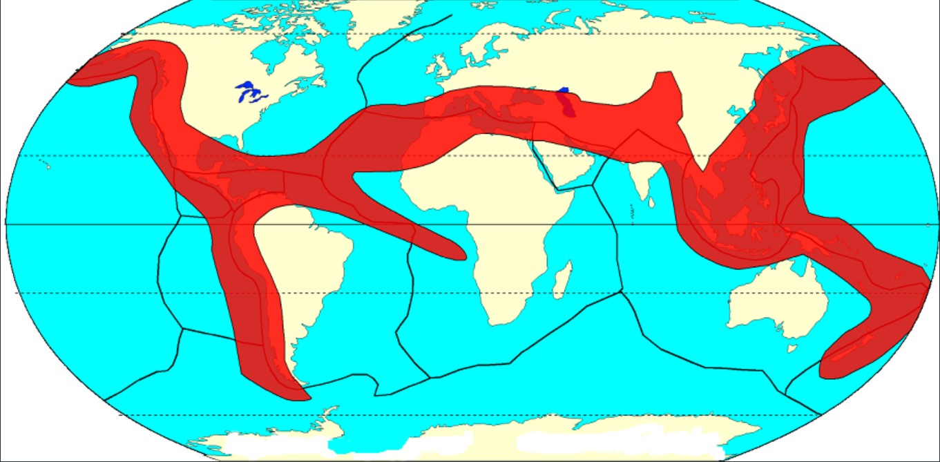 Dünya Deprem Fay Hatları Haritası